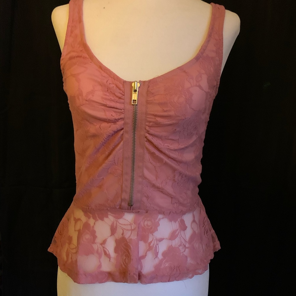 Pink lace top